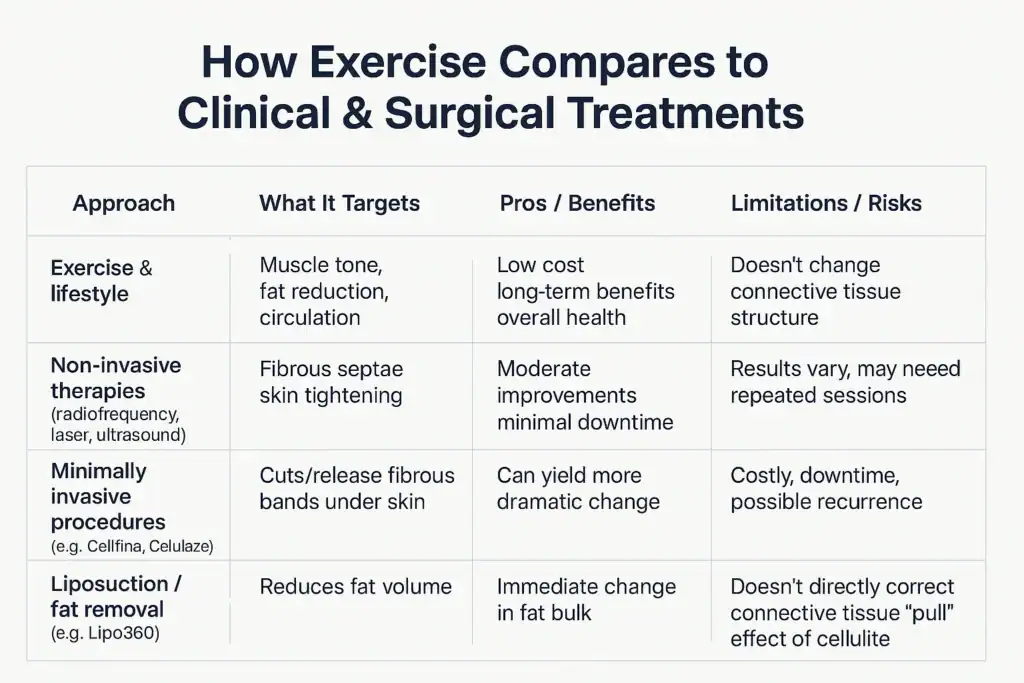 Sculpting Your Bum: Can Toning Exercises Really Reduce Cellulite? 2 How exercise compares to treatments from Lipo 360 Sutton Coldfield